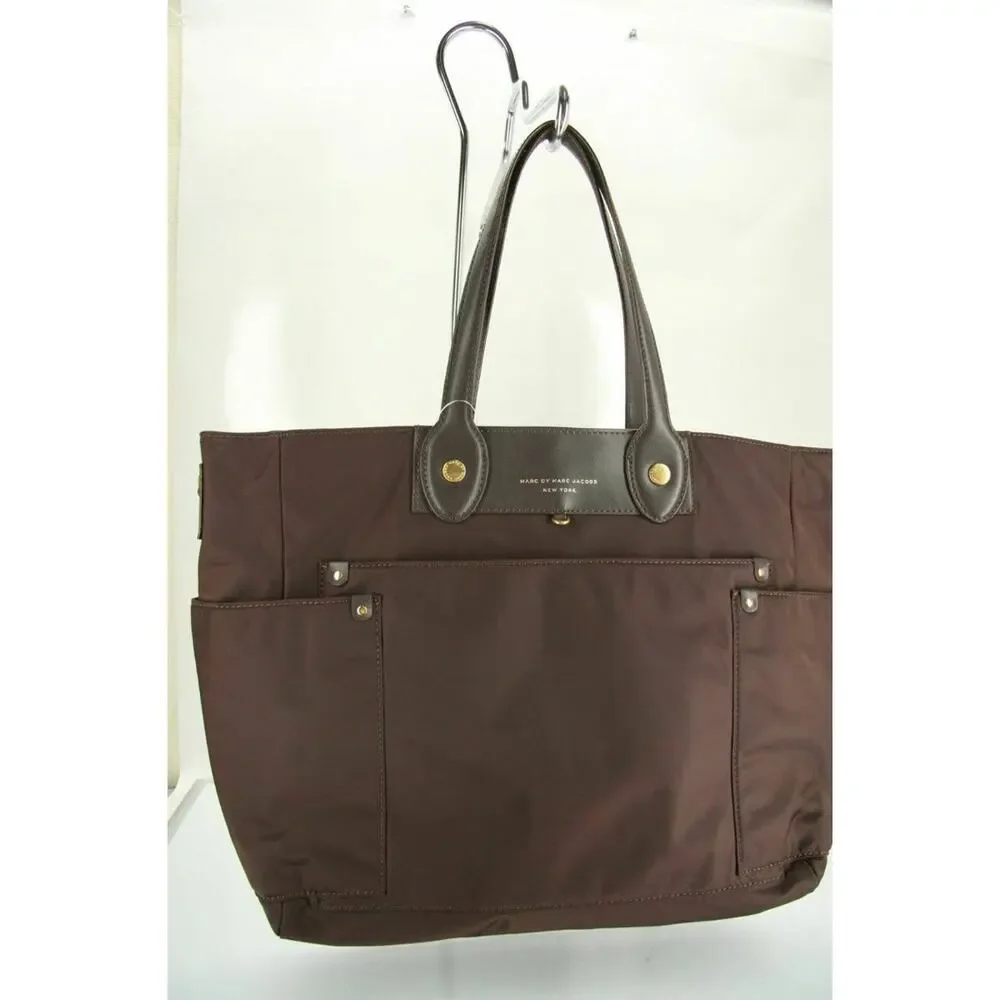 Marc Jacobs by Brown Preppy Nylon Eliz-a-baby Tote bag Shopper Logo